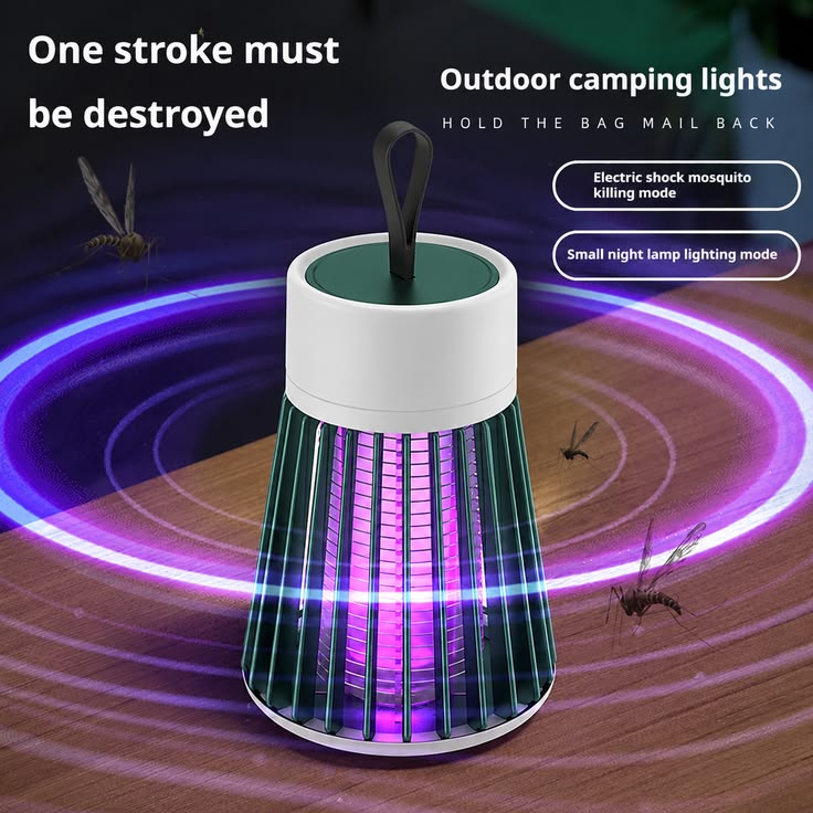 2-in-1 Electric Mosquito Killer Lamp & LED Night Light | USB Rechargeable Bug Zapper for Bedroom, Patio, and Outdoor Camping